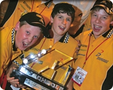 School Children With Trophy